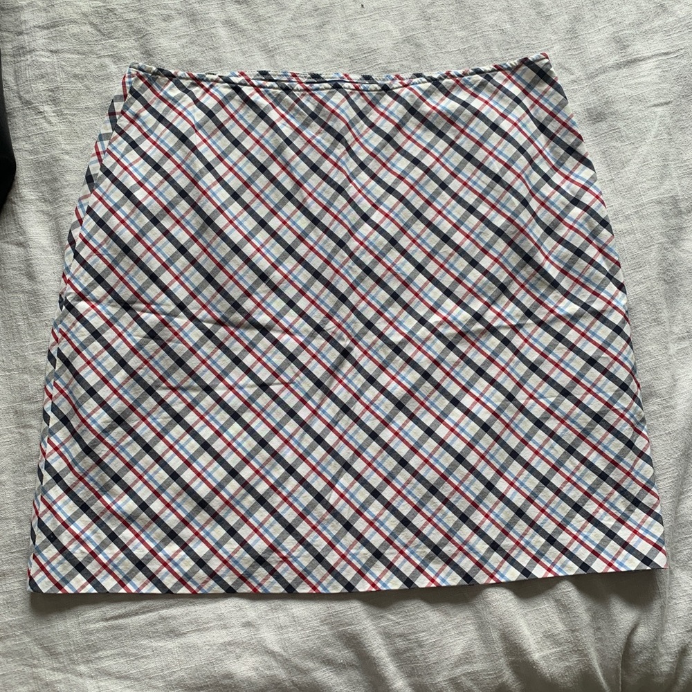 Red, White & Blue Plaid Skirt | Ann Taylor